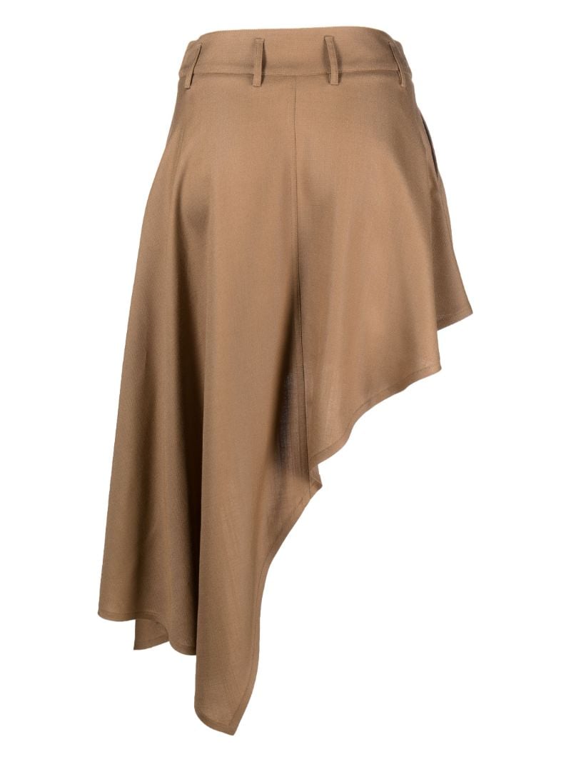 Brown Draped Asymmetric Skirt