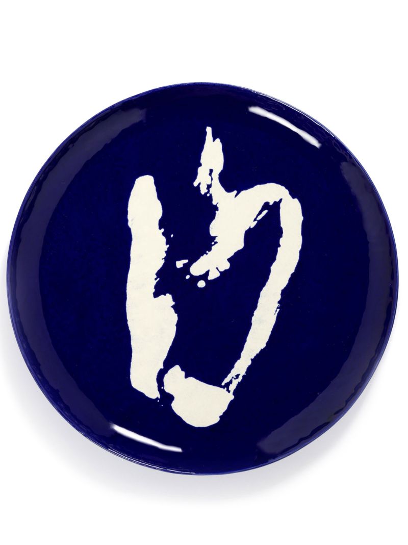 Blue Abstract Print Serving Plate