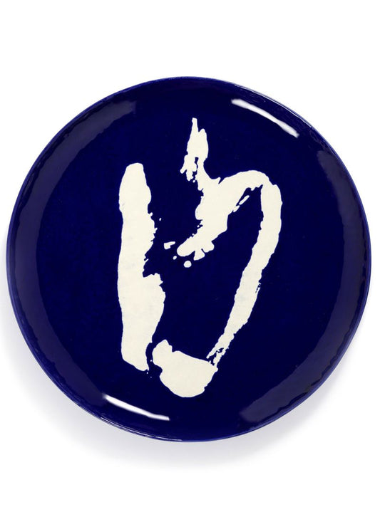 Blue Abstract Print Serving Plate