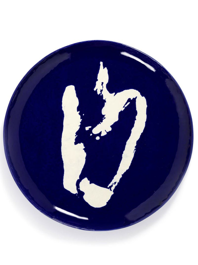 Blue Abstract Print Serving Plate