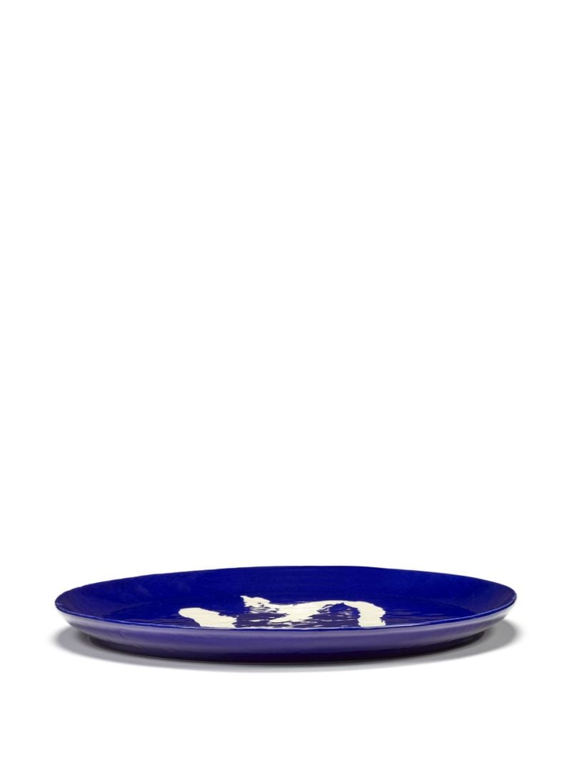 Blue Abstract Print Serving Plate