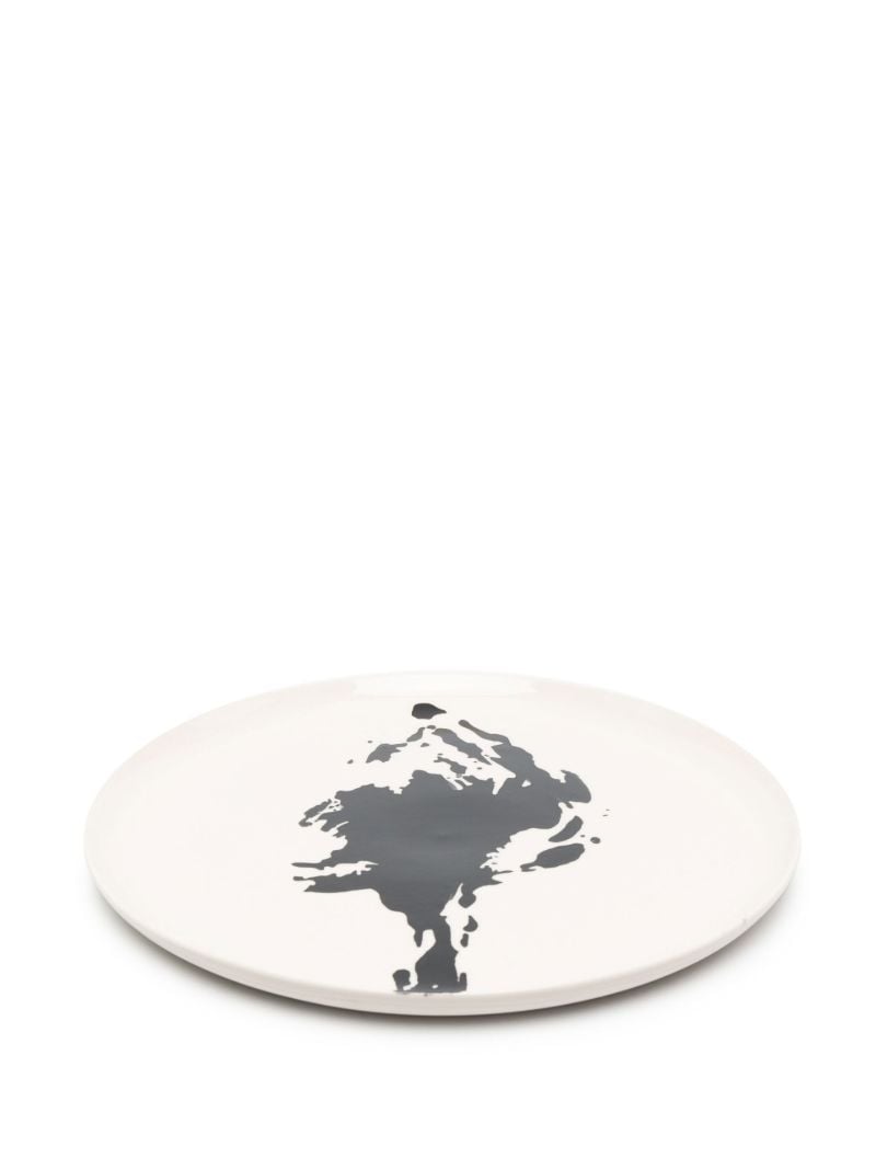 White Feast Abstract Print Serving Plate