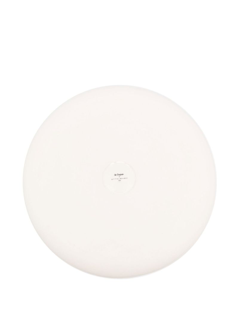White Feast Abstract Print Serving Plate