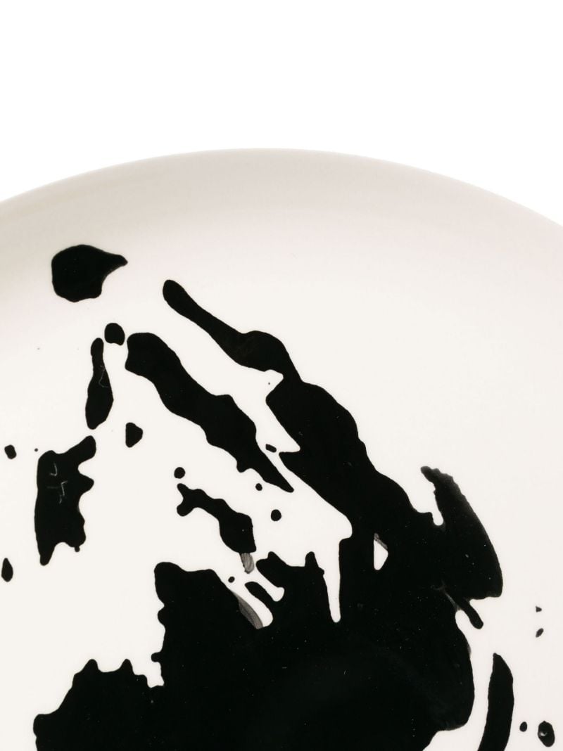 White Feast Abstract Print Serving Plate