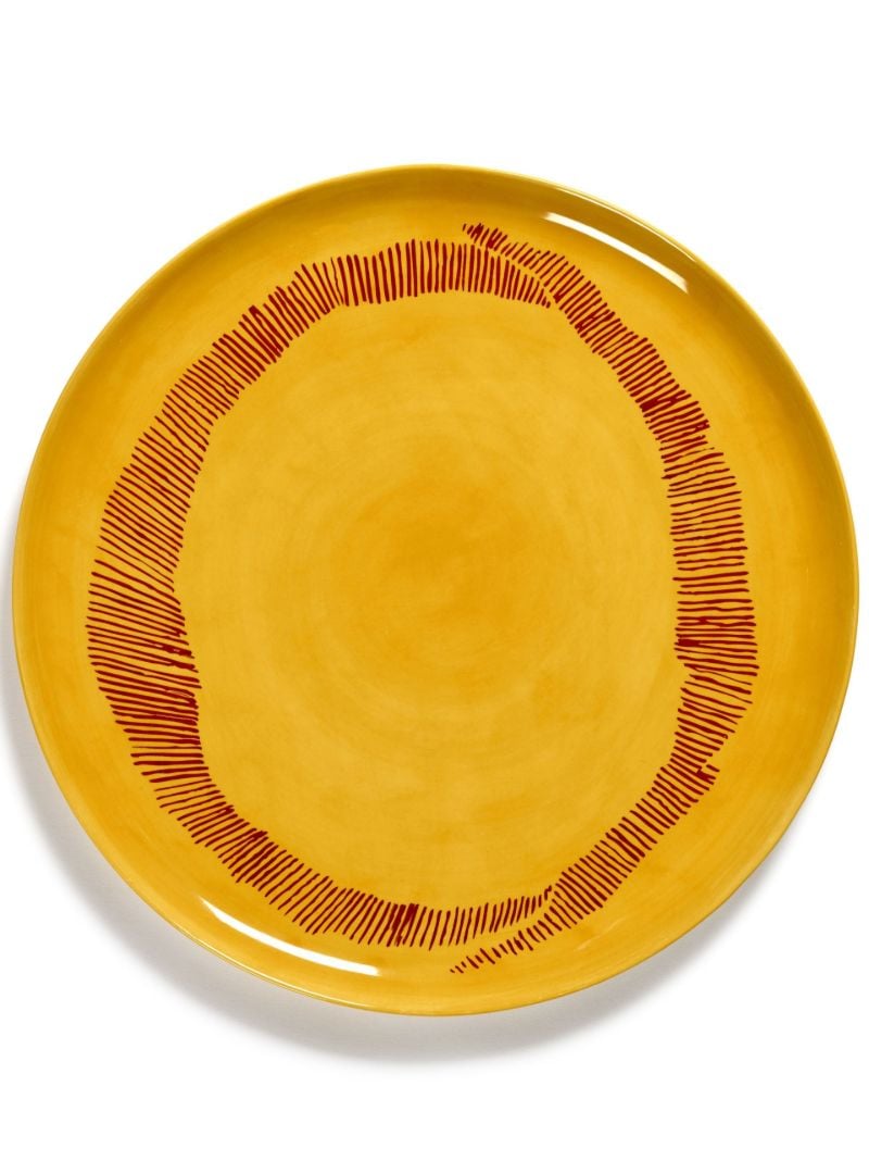 Yellow Feast Swirl Stripe Plate