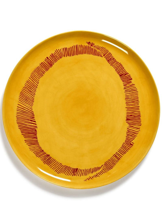Yellow Feast Swirl Stripe Plate