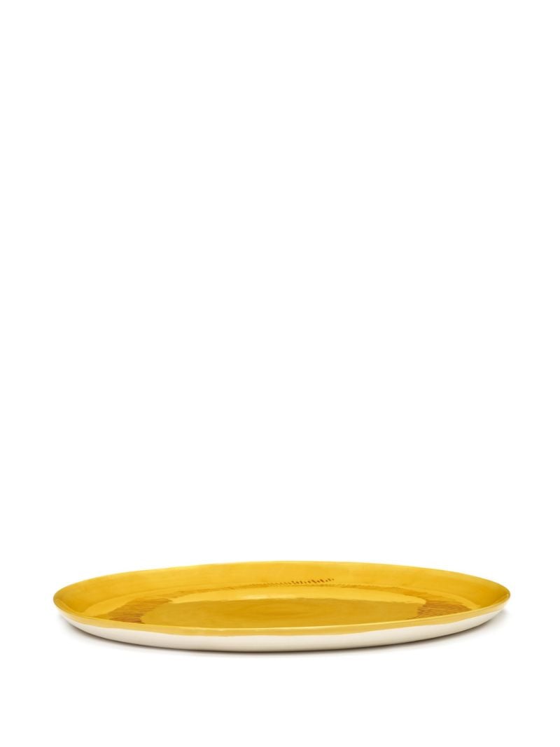 Yellow Feast Swirl Stripe Plate