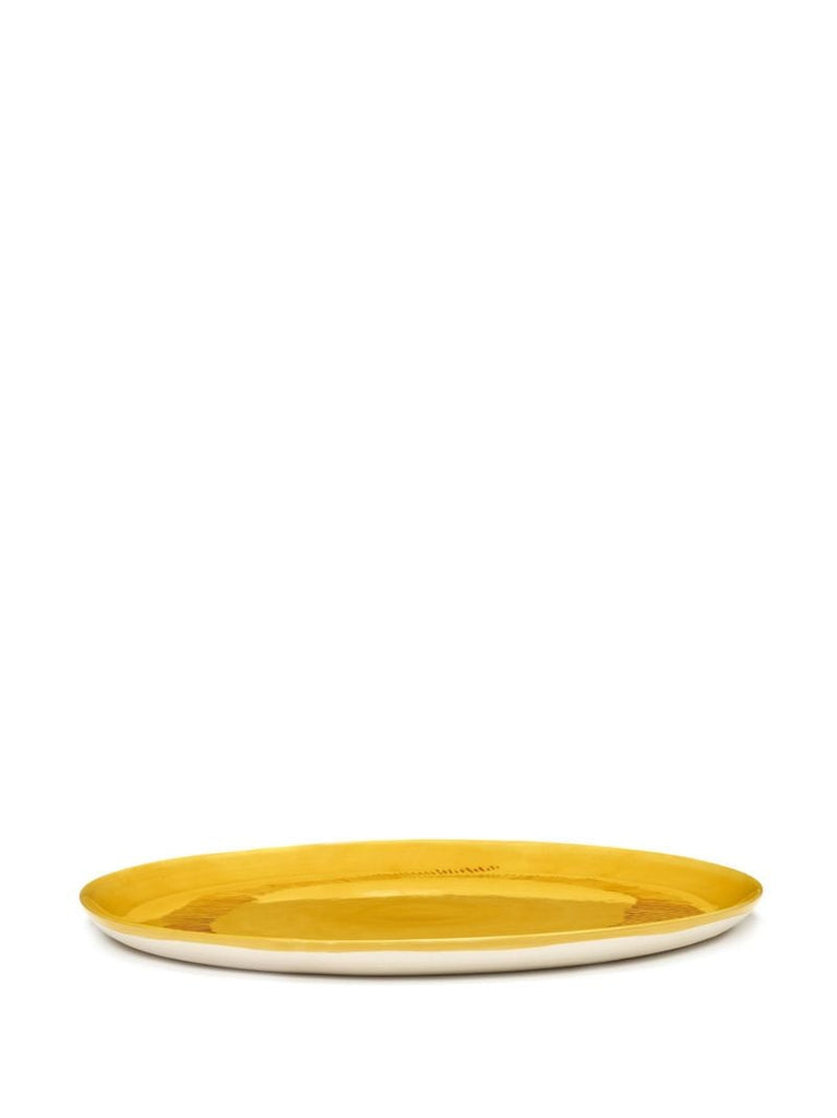Yellow Feast Swirl Stripe Plate