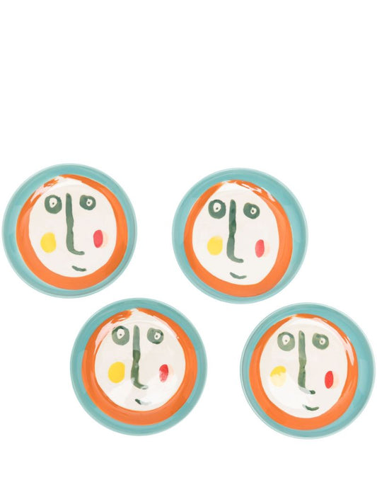 Blue Ceramic Feast Face 2 Plates
