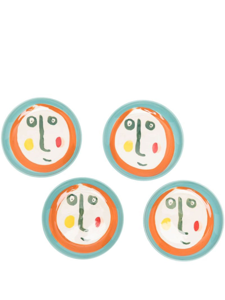 Blue Ceramic Feast Face 2 Plates