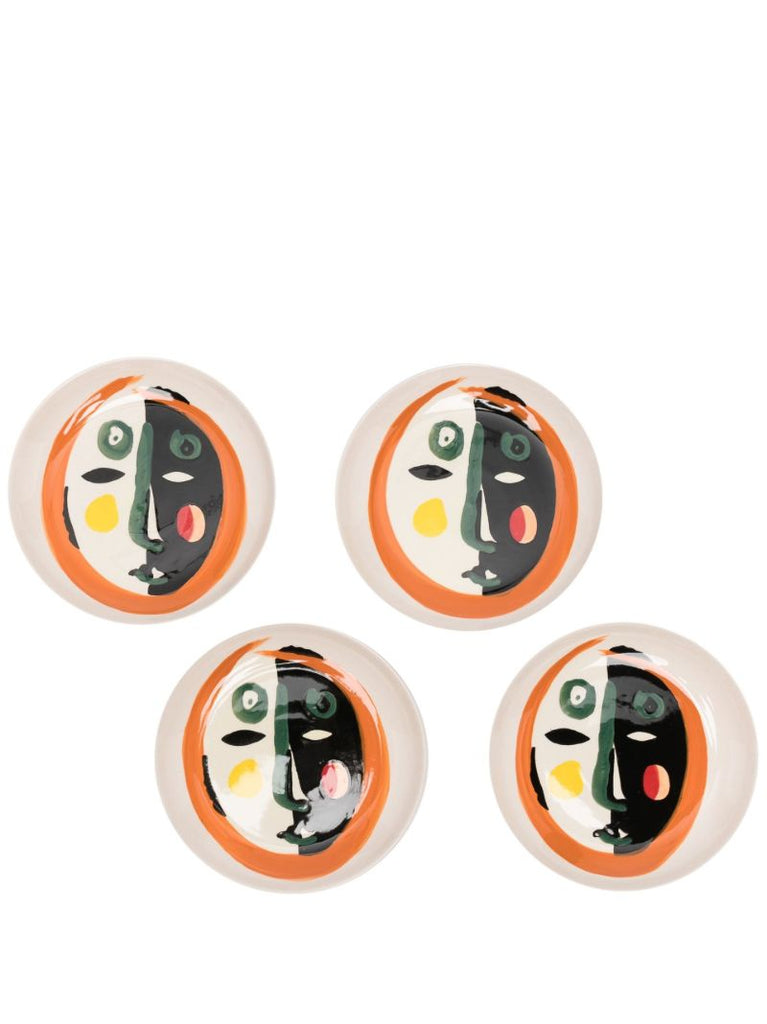 White Ceramic Feast Face 1 Plates