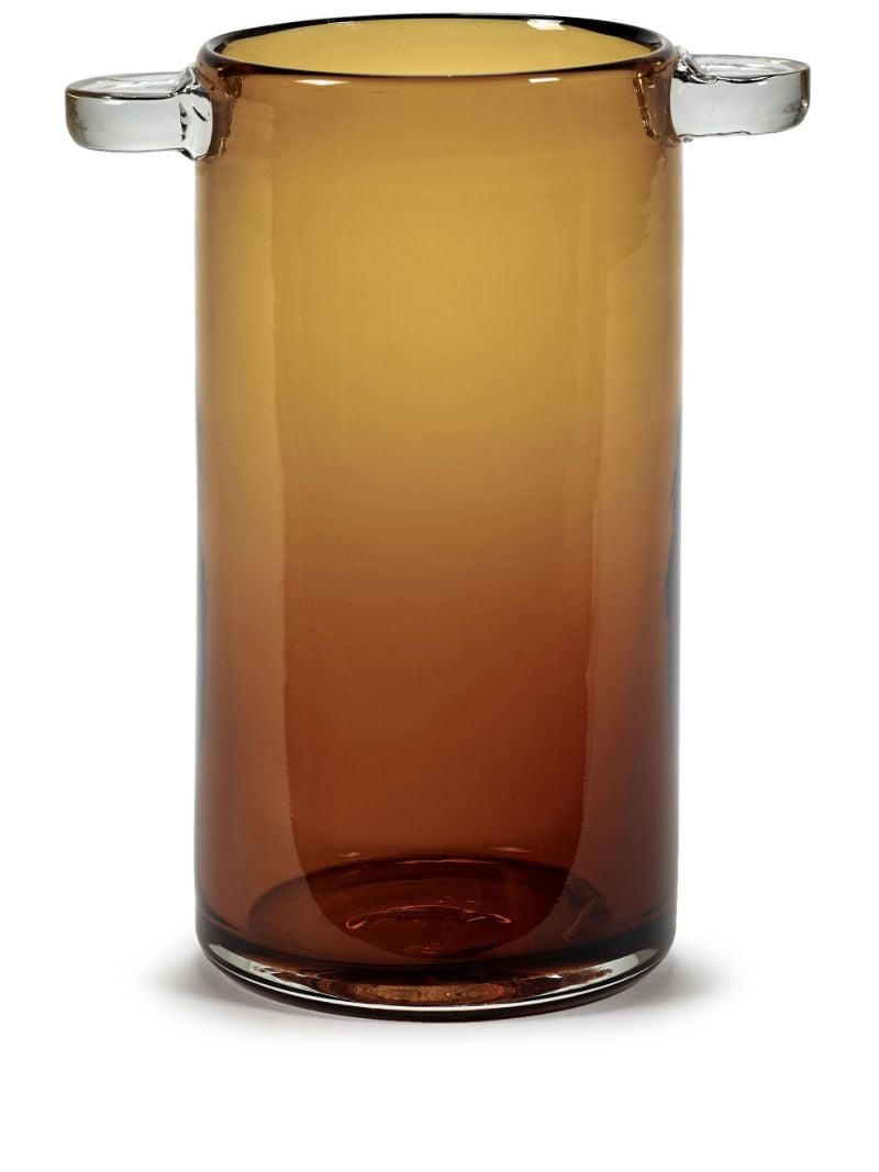 Brown Wind and Fire Glass Vase