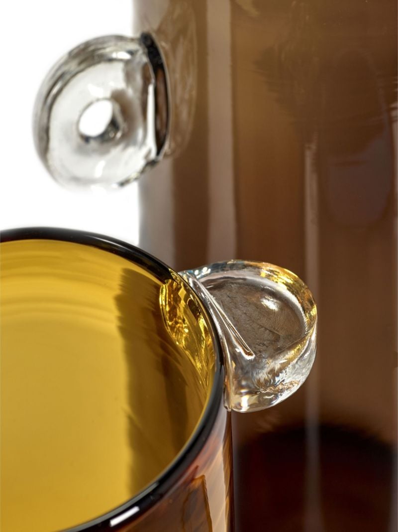 Brown Wind and Fire Glass Vase