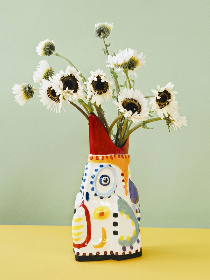 White Sicily Bird Vase