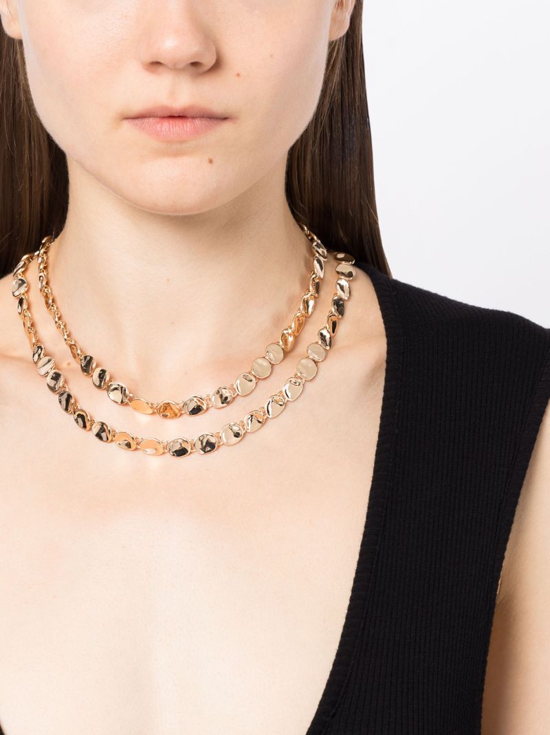 Gold-tone Disc Link Necklace