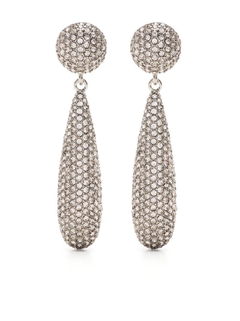 Silver-tone Crystal Drop Earrings