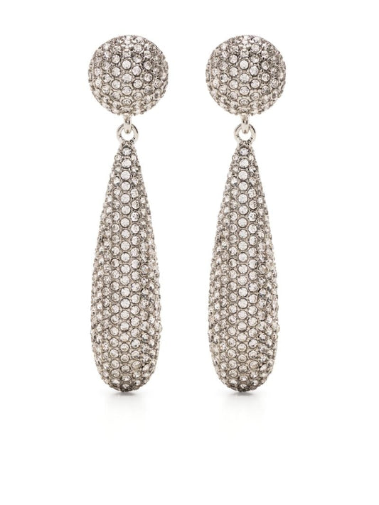 Silver-tone Crystal Drop Earrings