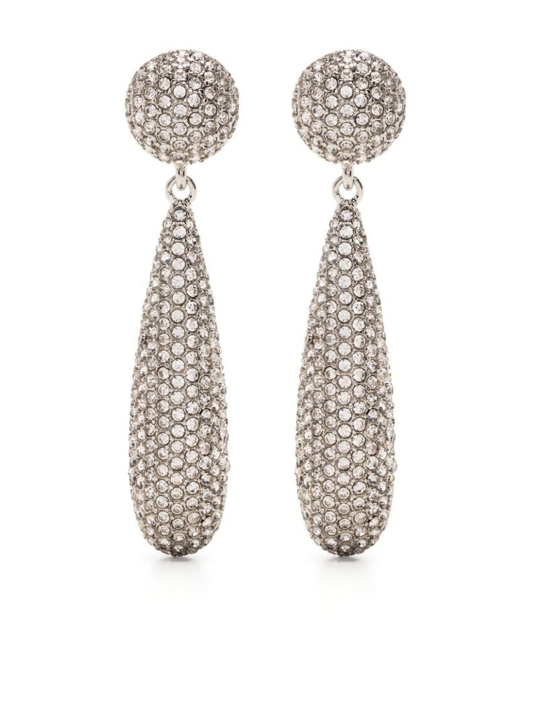 Silver-tone Crystal Drop Earrings