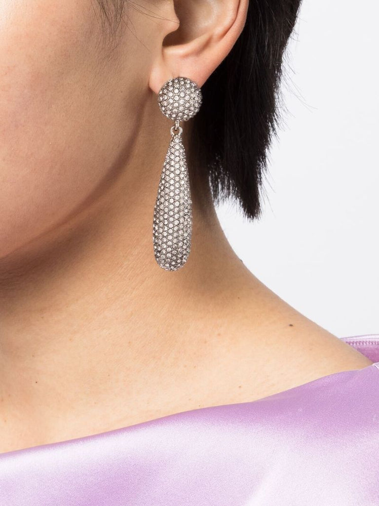 Silver-tone Crystal Drop Earrings