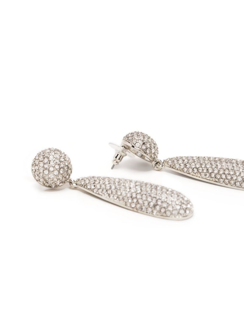 Silver-tone Crystal Drop Earrings