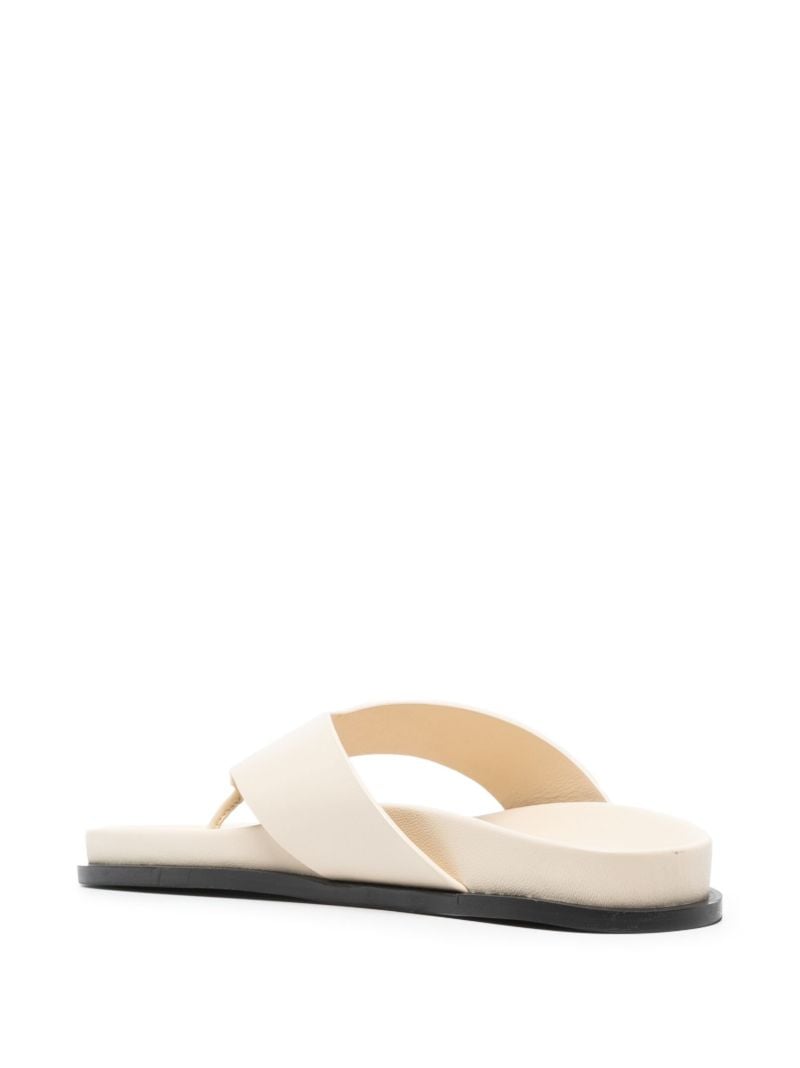 Neutral Alma Flat Leather Sandals