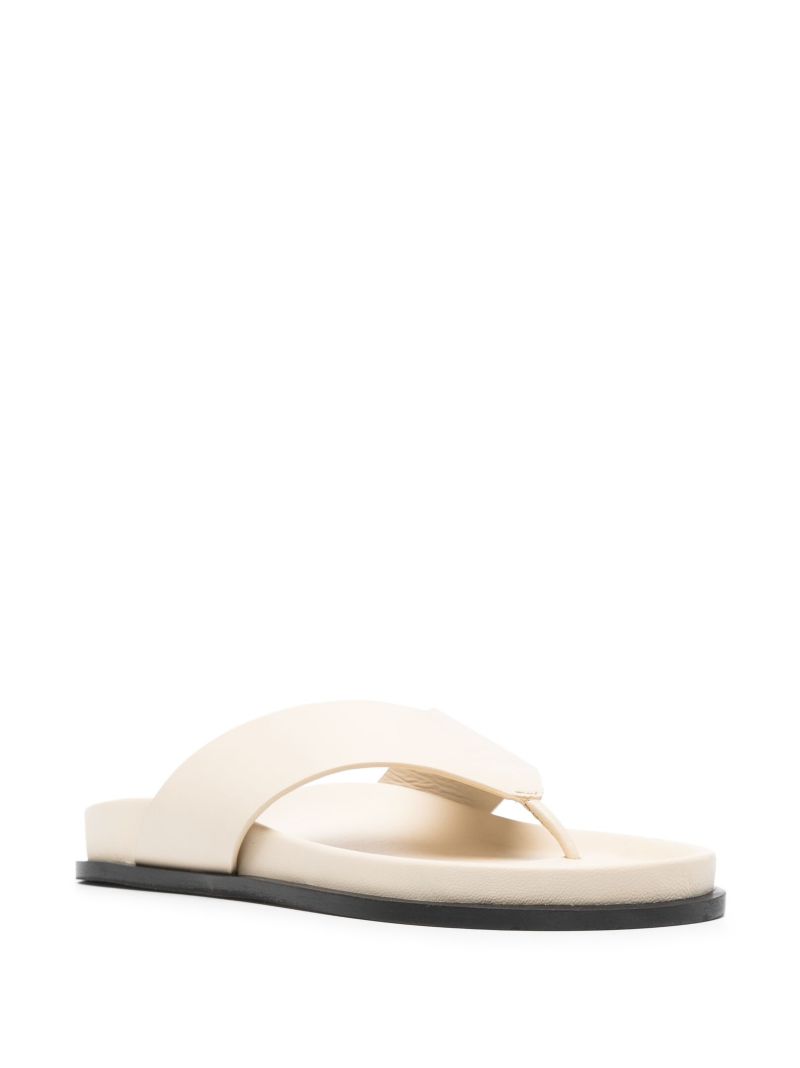 Neutral Alma Flat Leather Sandals