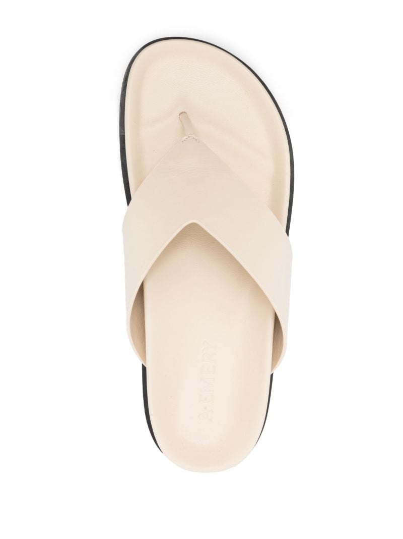 Neutral Alma Flat Leather Sandals