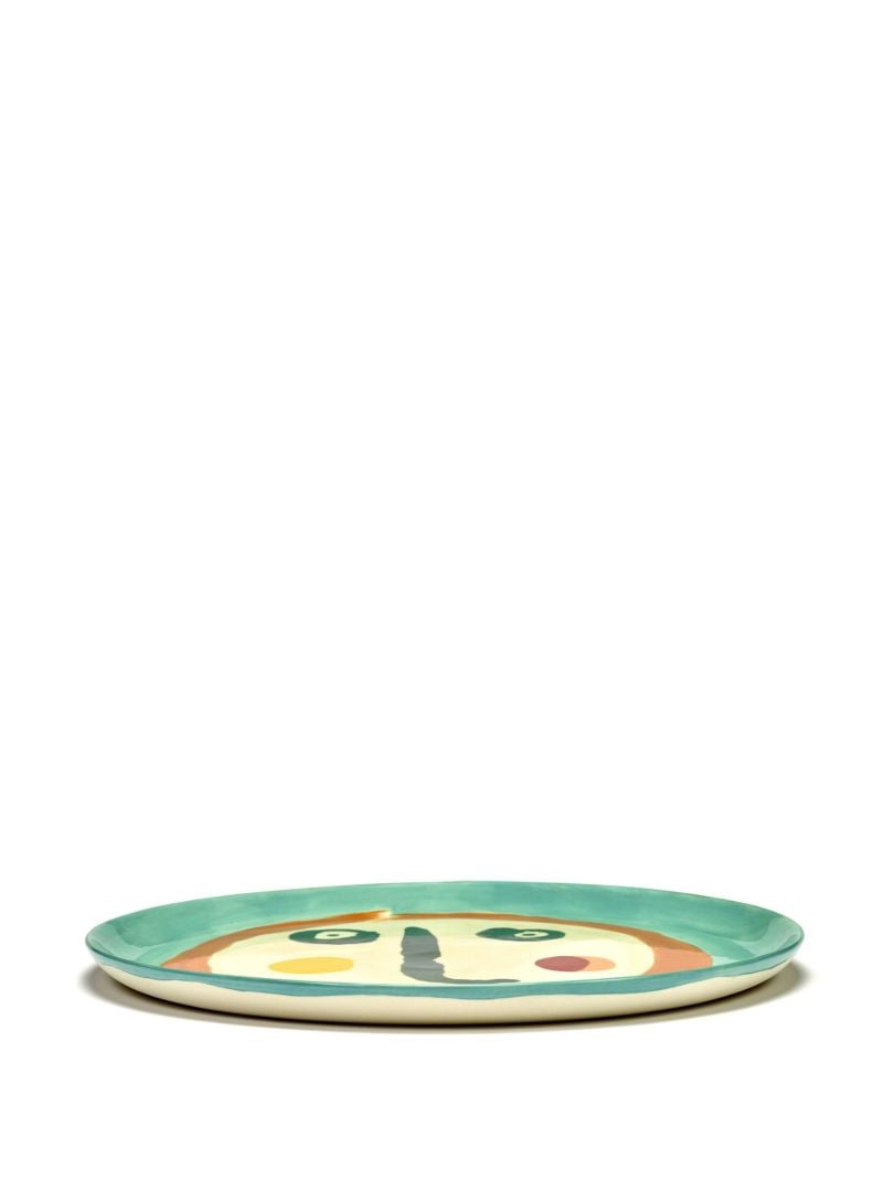 Green Feast Face Print Serving Plate