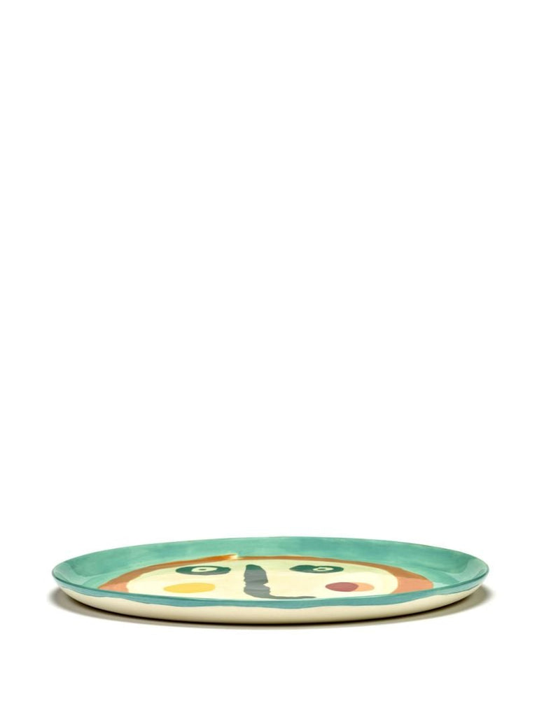 Green Feast Face Print Serving Plate