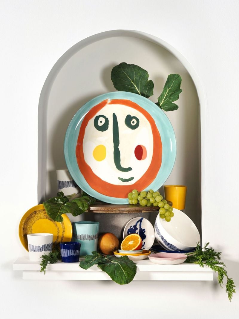Green Feast Face Print Serving Plate