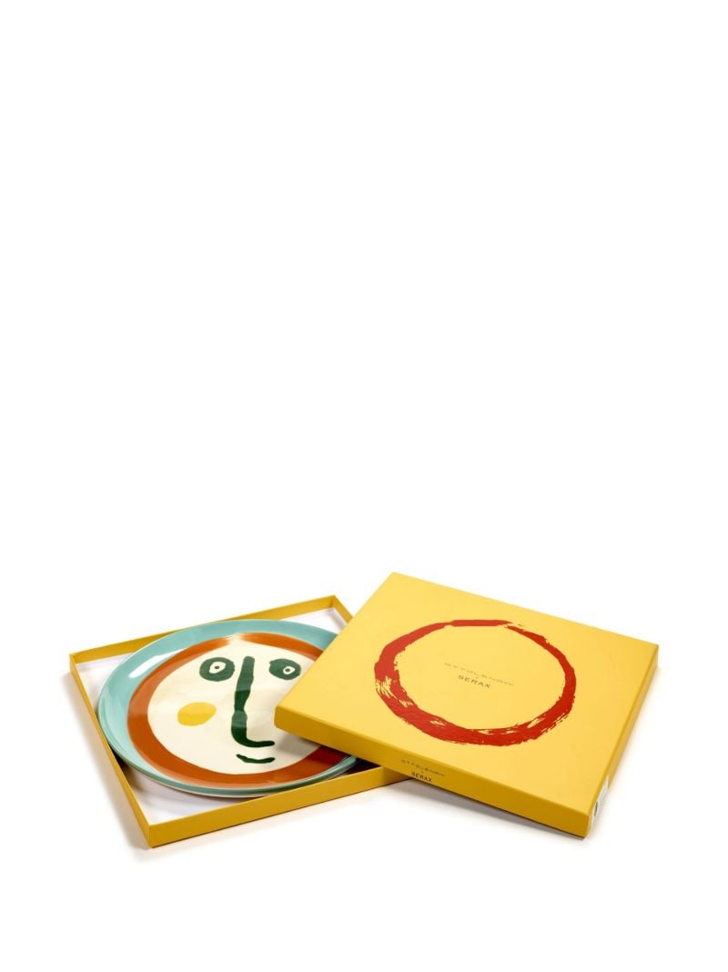 Green Feast Face Print Serving Plate