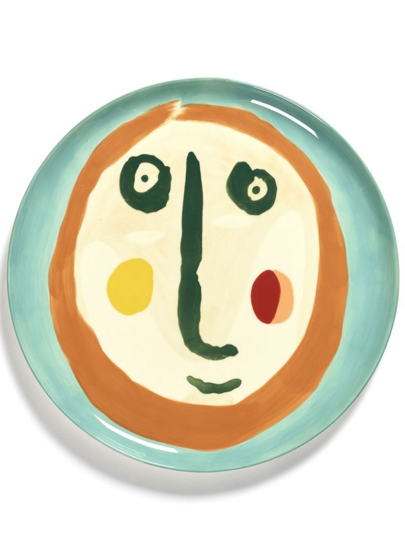 Green Feast Face Print Serving Plate