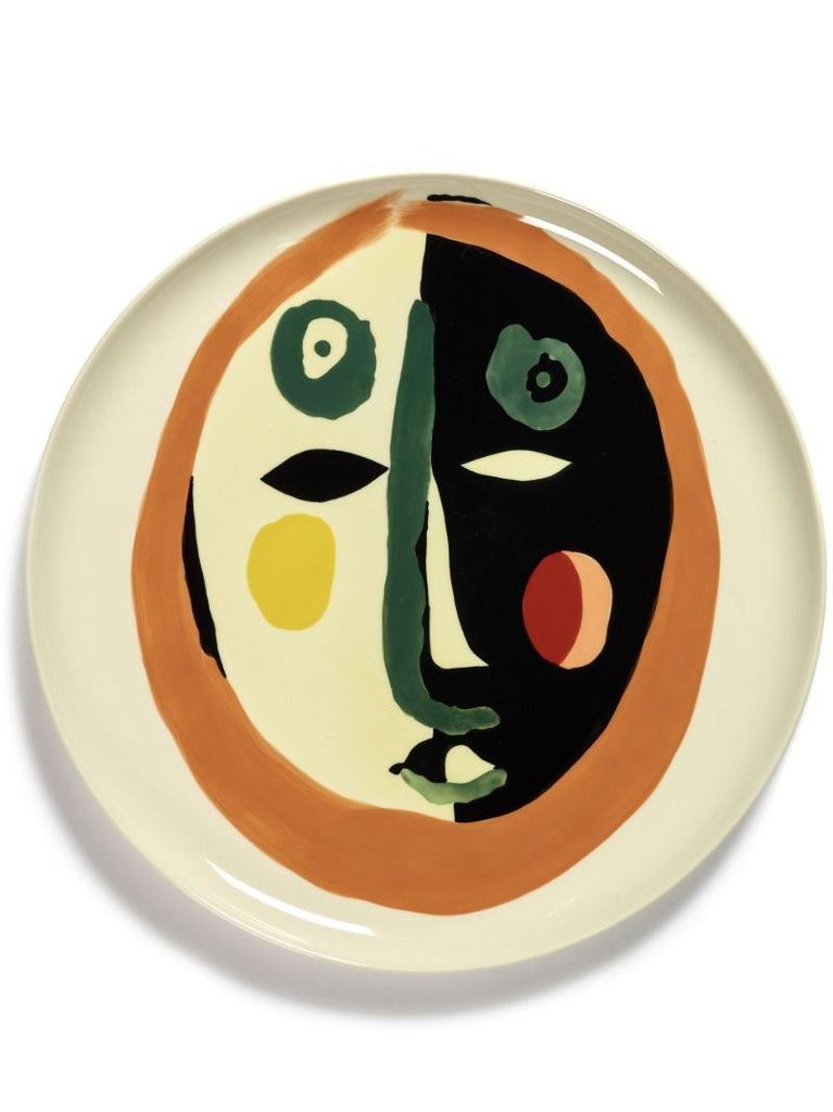 White Feast Face Print Plate