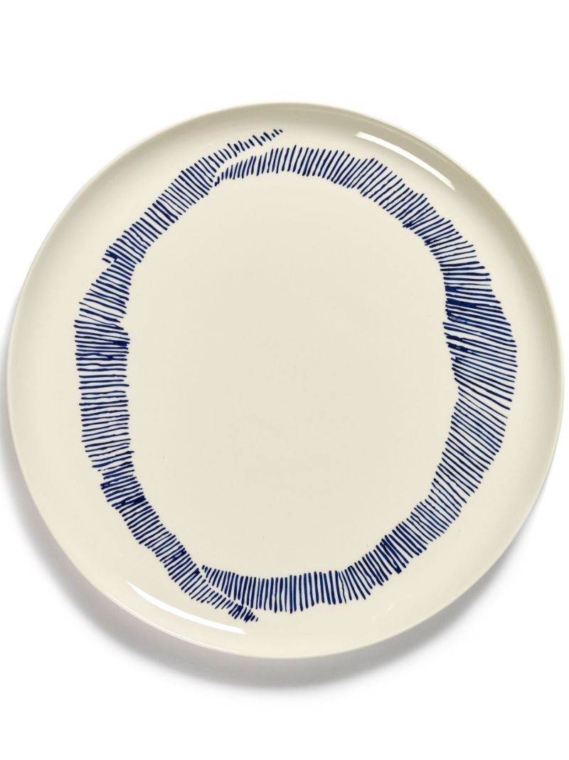 White Feast Swirl Stripe Serving Plate
