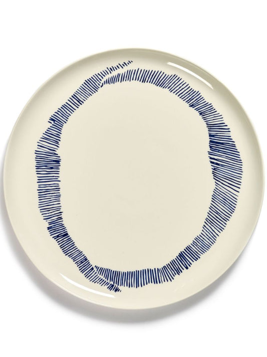 White Feast Swirl Stripe Serving Plate