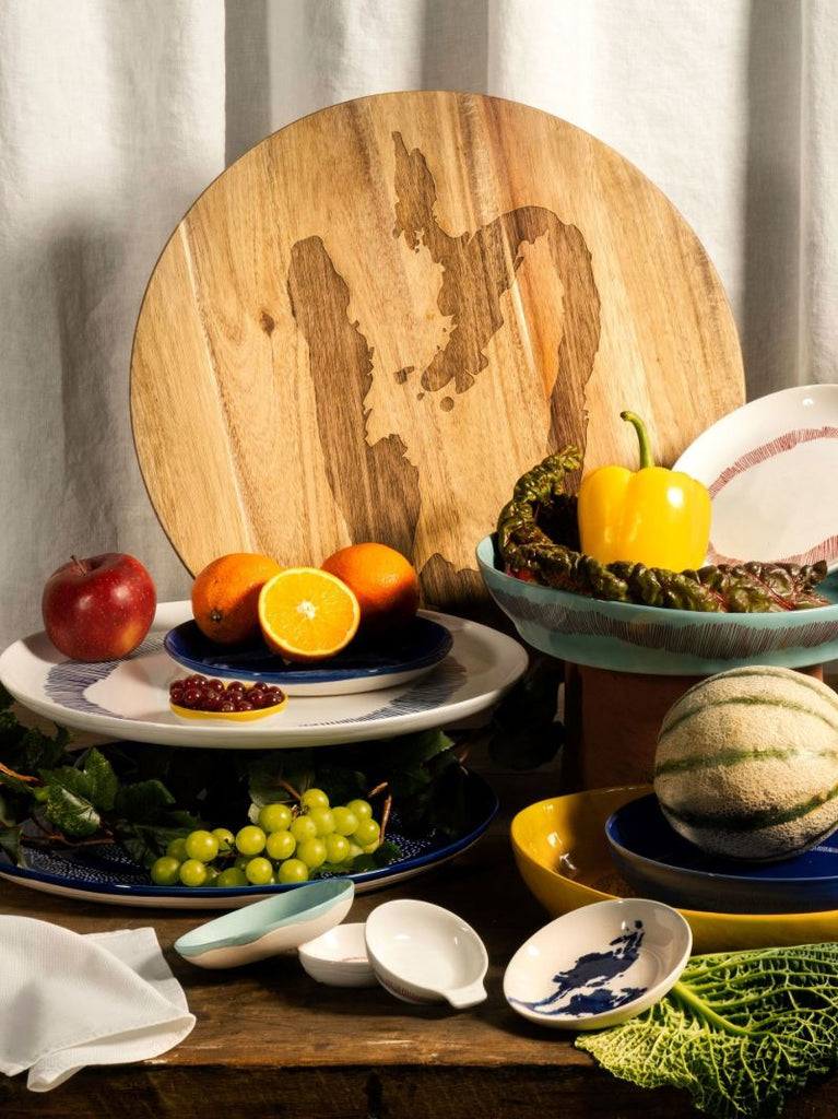 White Feast Swirl Stripe Serving Plate