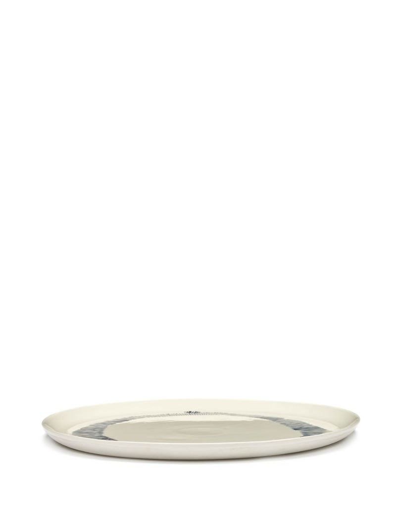 White Feast Swirl Stripe Serving Plate
