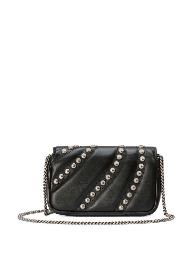 Black Gg Marmont Super Mini Leather Shoulder Bag