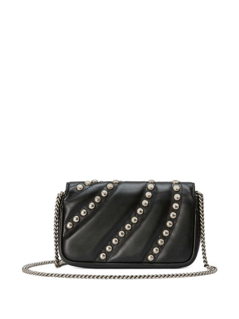 Black Gg Marmont Super Mini Leather Shoulder Bag
