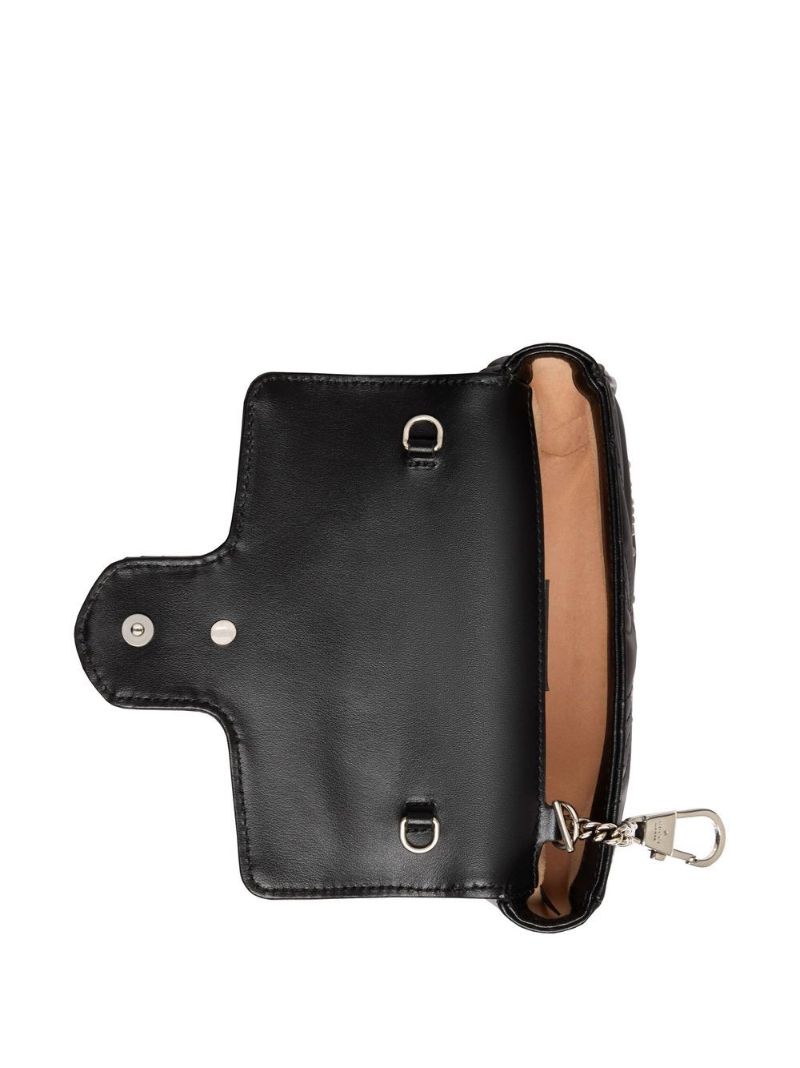 Black Gg Marmont Super Mini Leather Shoulder Bag