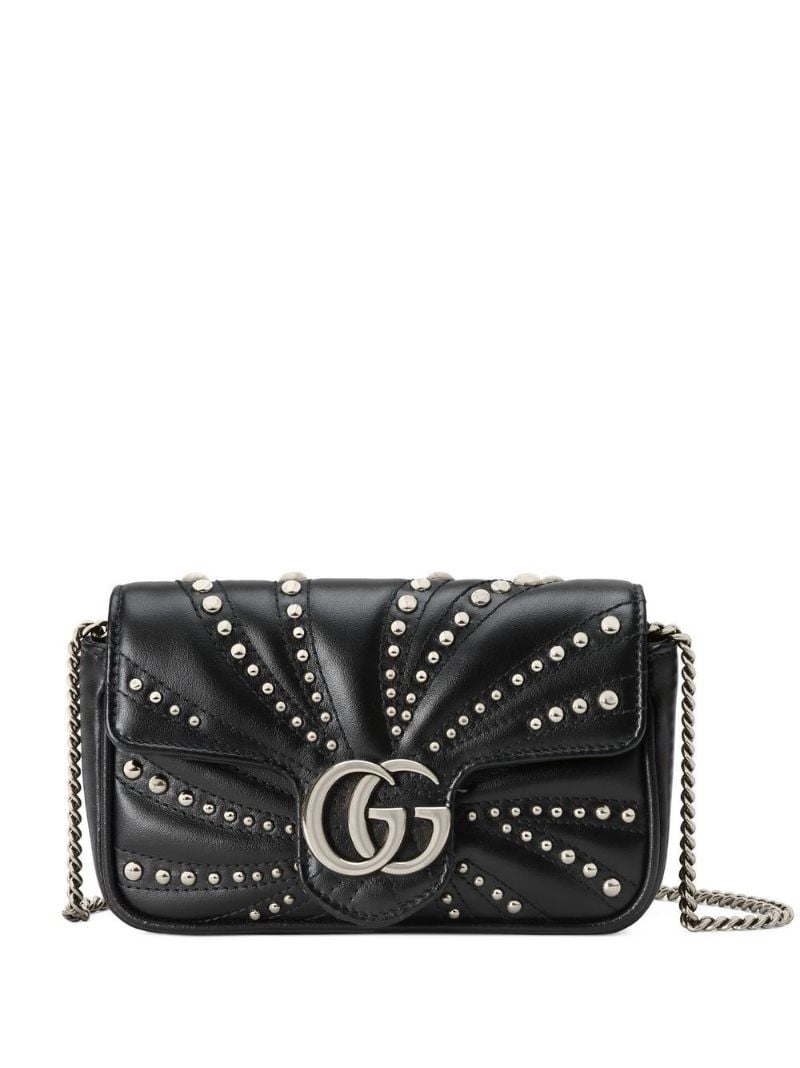 Black Gg Marmont Super Mini Leather Shoulder Bag