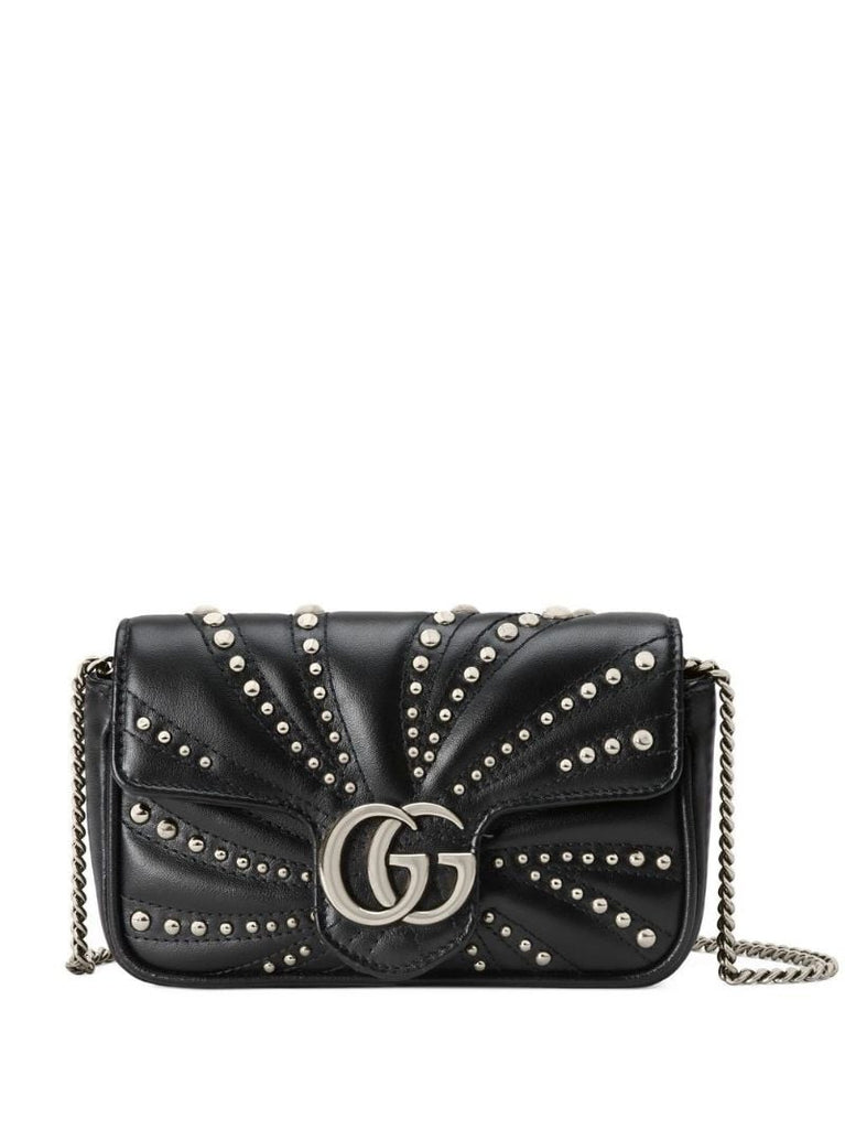 Black Gg Marmont Super Mini Leather Shoulder Bag
