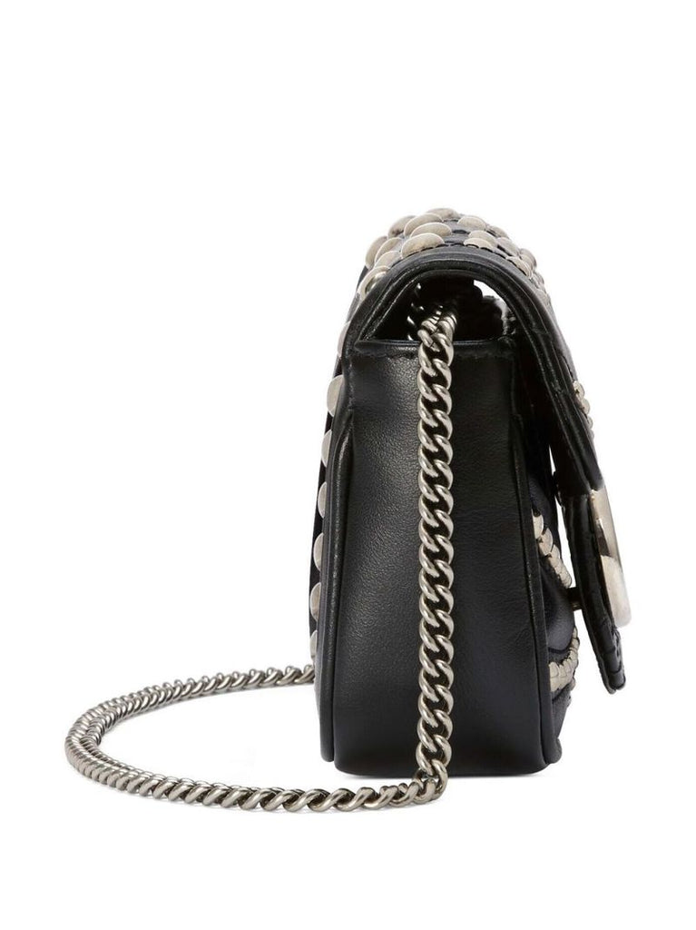 Black Gg Marmont Super Mini Leather Shoulder Bag