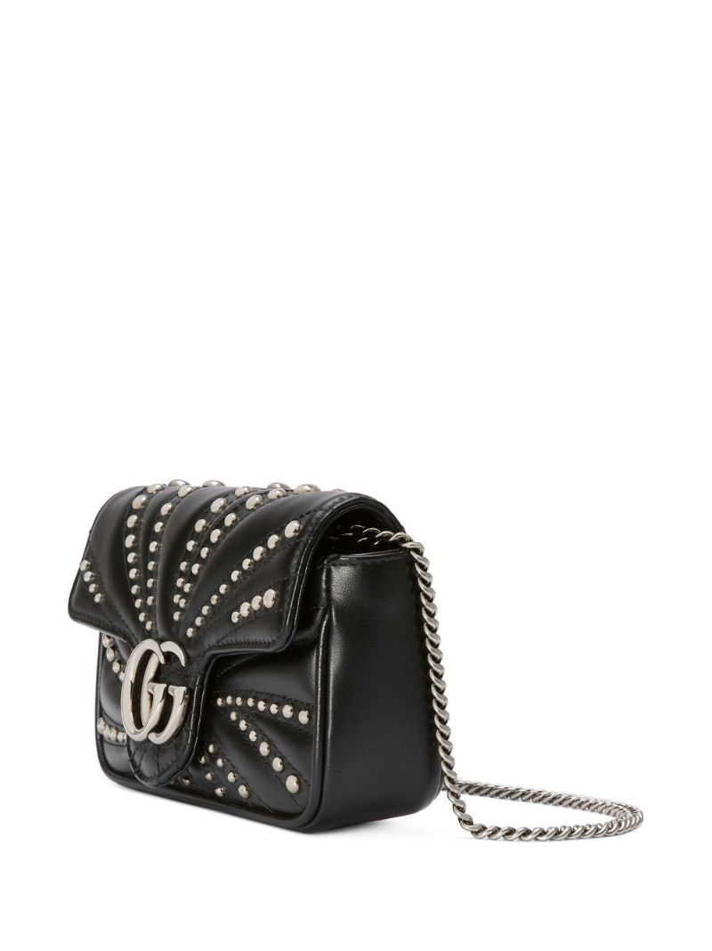 Black Gg Marmont Super Mini Leather Shoulder Bag