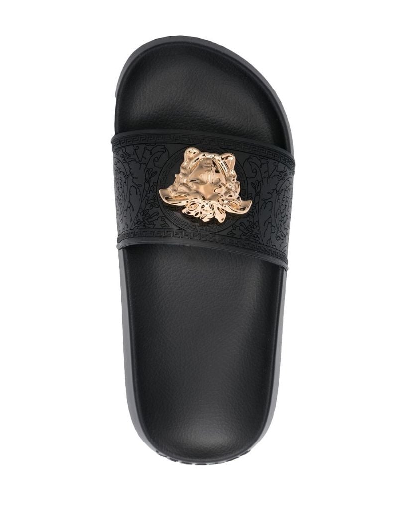 Black Palazzo Medusa Plaque Slides
