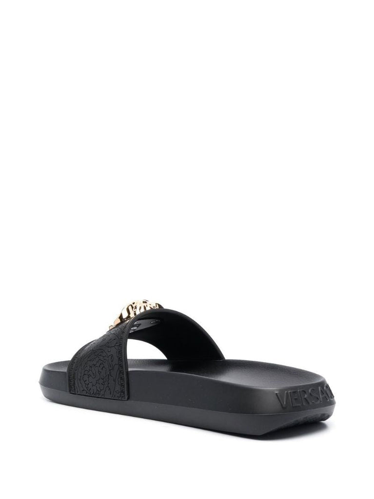 Black Palazzo Medusa Plaque Slides