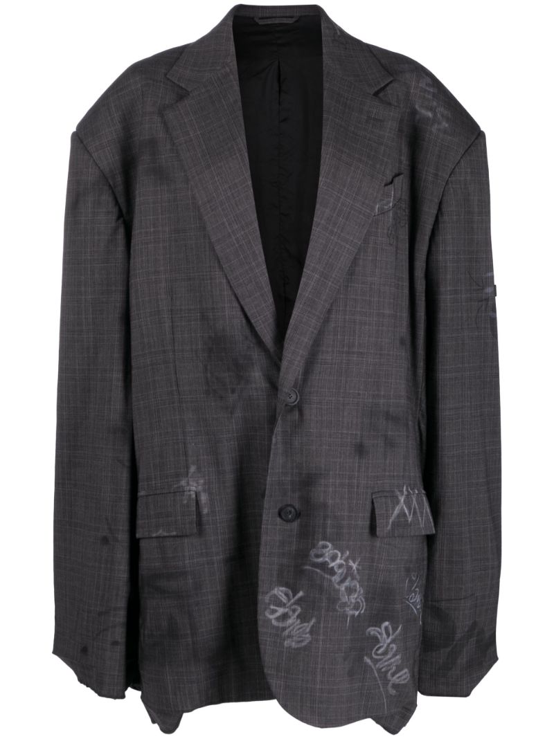 Grey Skater Distressed Blazer