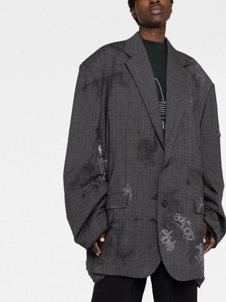 Grey Skater Distressed Blazer