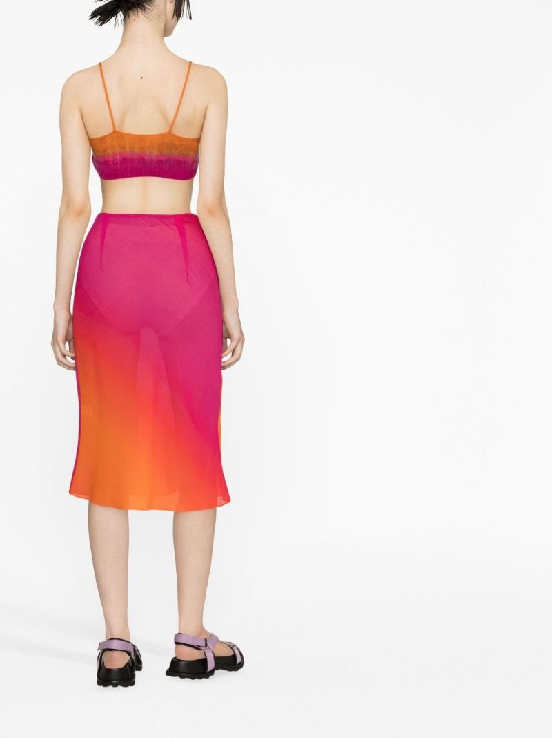 Orange Embroidered Logo Knitted Bralette