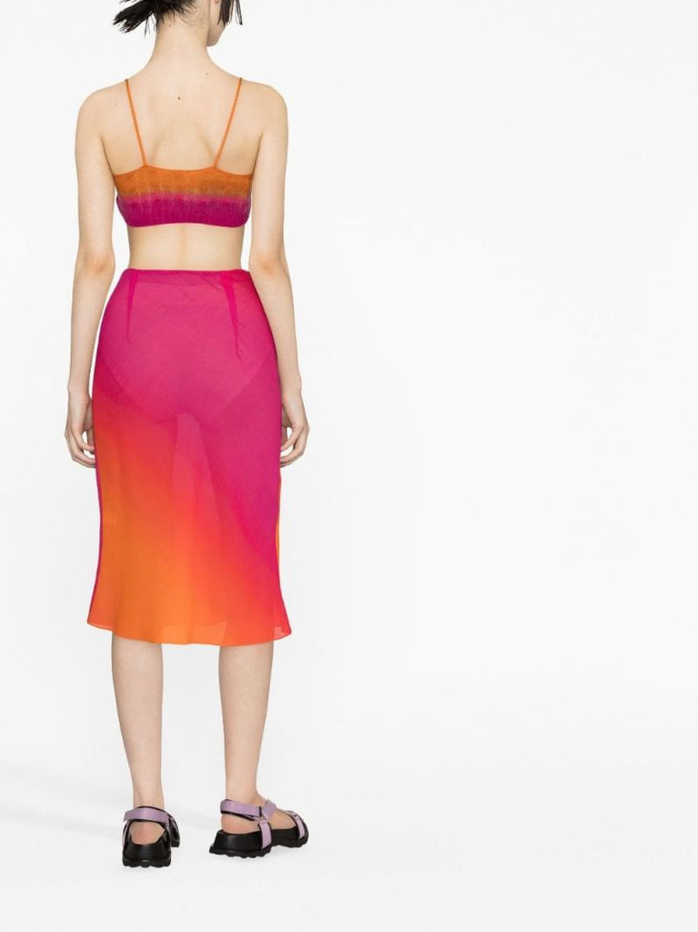 Orange Embroidered Logo Knitted Bralette